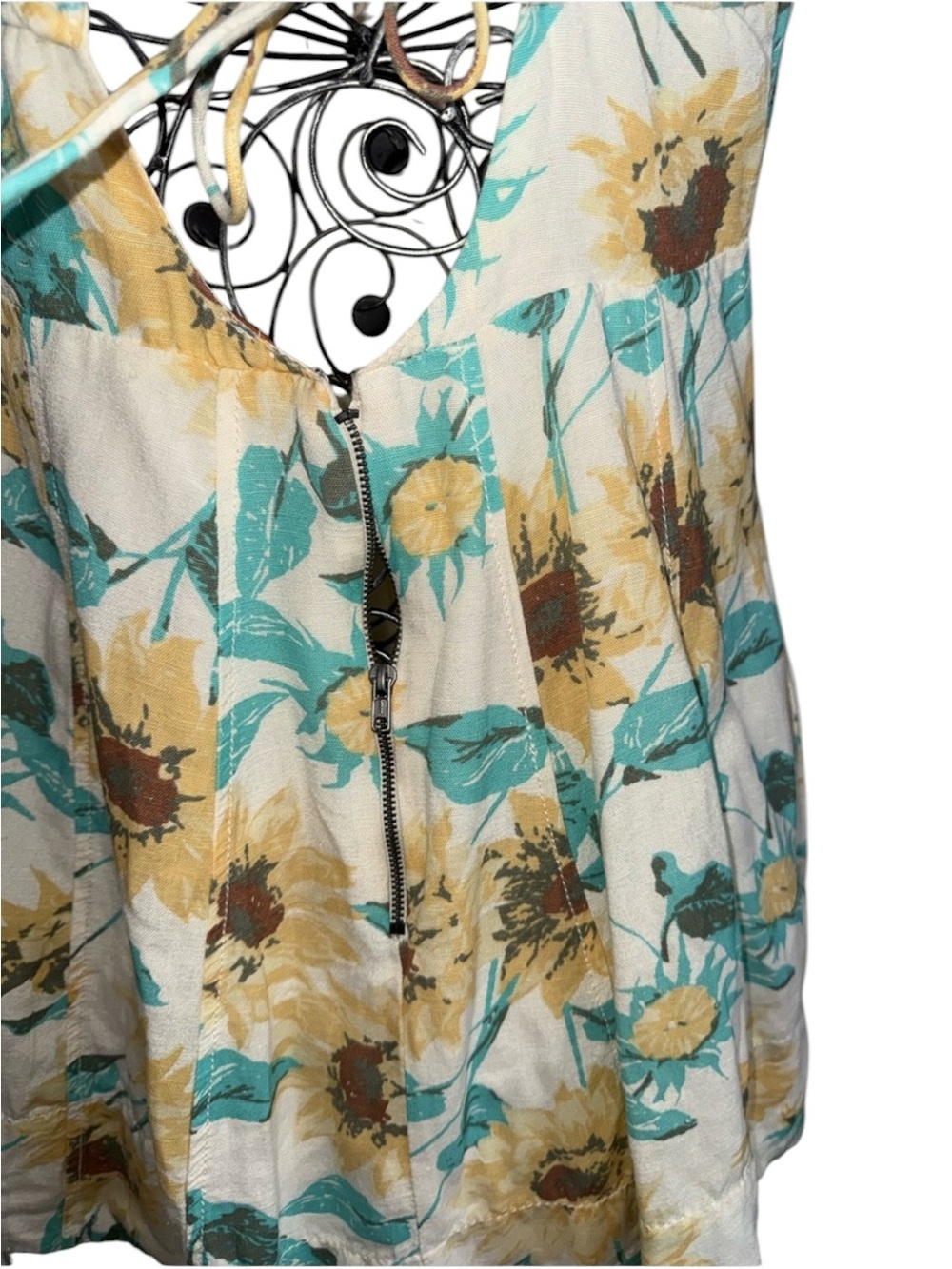 Free People Altura Printed Mini Dress Pale Sunflower Combo XL - Picture 8 of 13